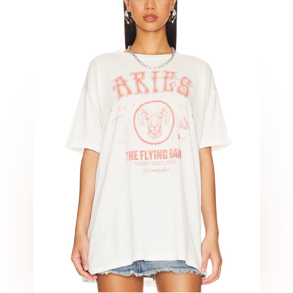 The Laundry Room Vintage Aries Oversize Tee in White Revolve